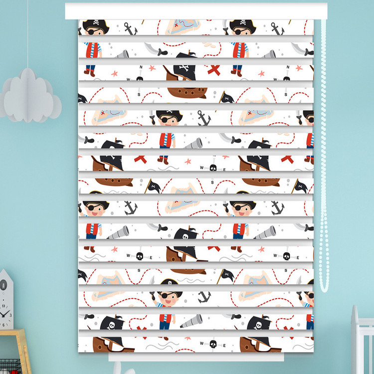 پرده زبرا چاپی پردیسون مدل دزد دریایی سایز 150x200 سانتی متر