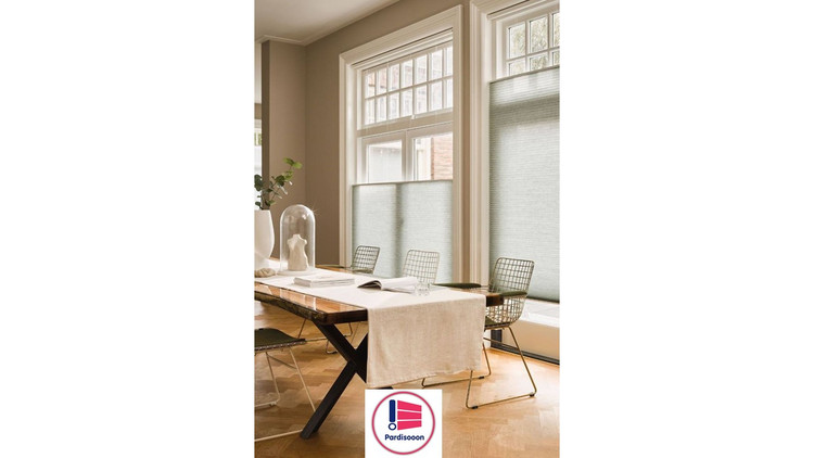 پرده پلیسه پردیسون مدل شید شنی مونتاژ یکطرفه دستی